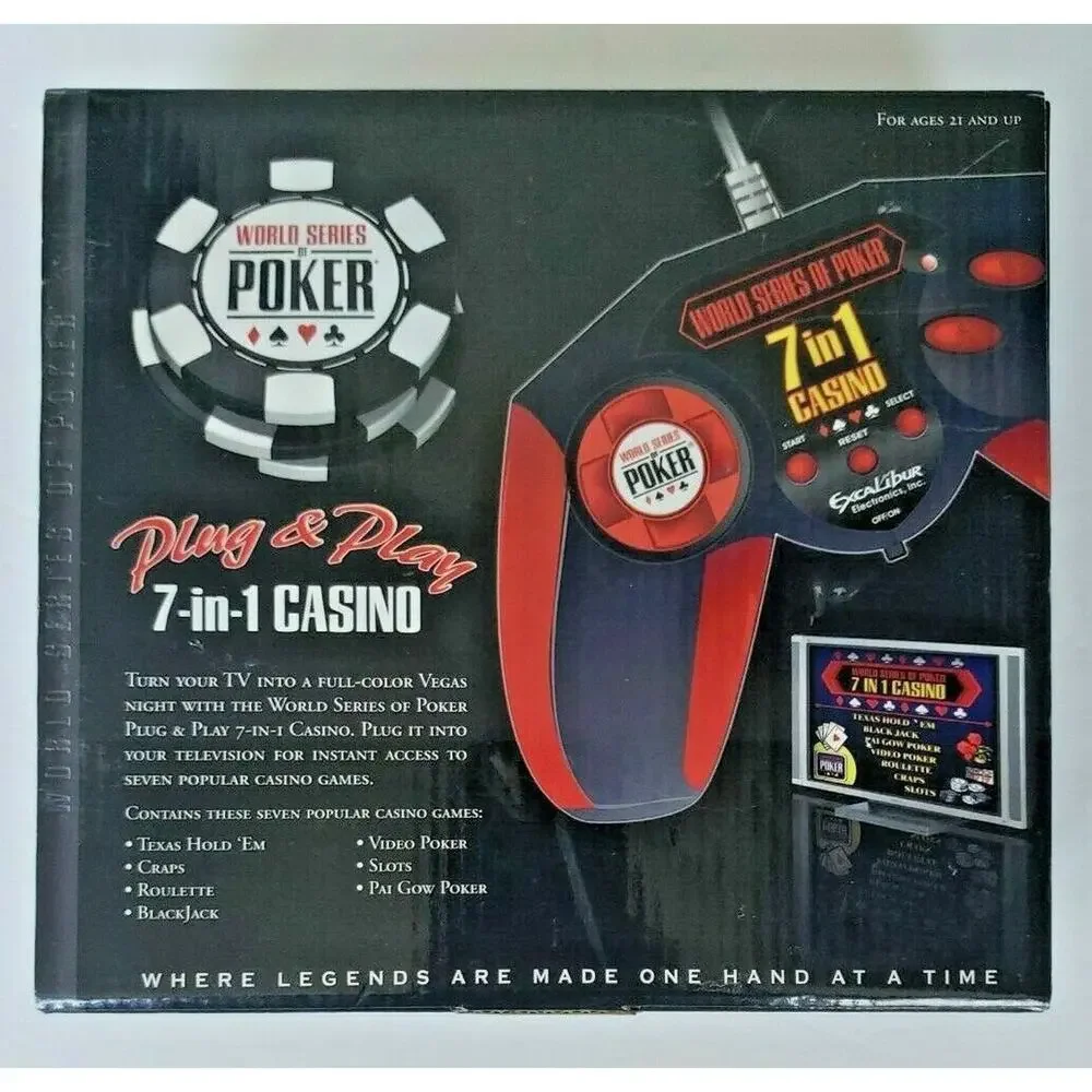 World Series of Poker Plug and Play 7-in-1 Casino by Excalibur New Package SH5